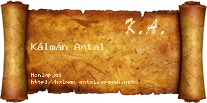 Kálmán Antal névjegykártya